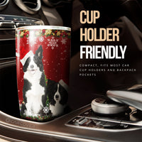 Merry Christmas Border Collies Tumbler Cup Custom Animal Car Accessories For Dog Lovers