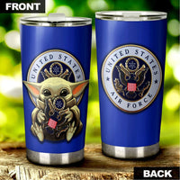 Military US Air Force Personalized Tumbler Stainless Steel Vacuum Insulated 20oz