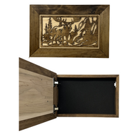 Moose in the Woods Gun Concealment Furniture - Handcrafted Hidden Gun Storage Wall Decor - Hidden Gun Shelf with Magnetic Lock for Quick Access