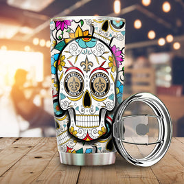 New Orleans Saints Tumbler Cup Custom Sugar Skull Car Accessories