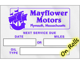 Oil Change Stickers - 3384 - Panel A - On Rolls