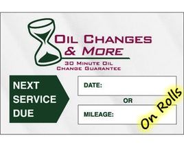 Oil Change Stickers - 3384 - Panel B - On Rolls