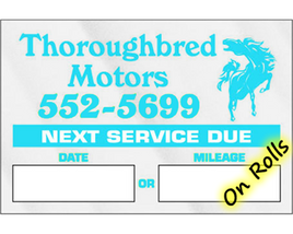 Oil Change Stickers - 3384 - Panel C - On Rolls