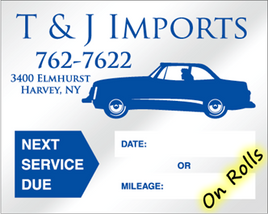 Oil Change Stickers - 3385 - Panel A - On Rolls (Copy)