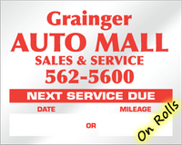 Oil Change Stickers - 3385 - Panel C - On Rolls