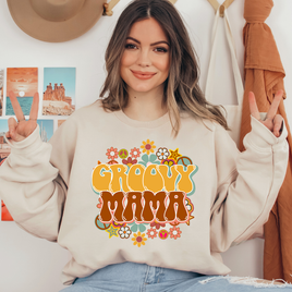 Groovy Mama Flowers Ready To Press DTF Transfers, DTF Hot Peel