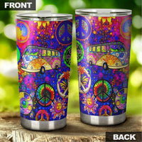 Peace Hippe Pattern Tumbler Stainless Steel Vacuum Insulated 20oz