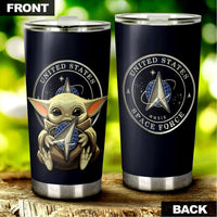 Personalized Military US Space Force Tumbler Cup Custom Name Car Accessories