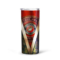 Personalized US Marine Corps Custom Tall Glitter Tumbler