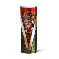 Personalized US Marine Corps Custom Tall Glitter Tumbler