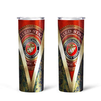 Personalized US Marine Corps Custom Tall Glitter Tumbler