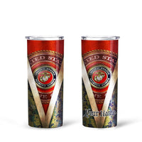 Personalized US Marine Corps Custom Tall Glitter Tumbler