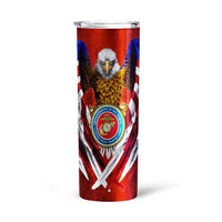 Personalized US Marine Corps Tall Glitter Tumbler