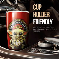 Personalized US Marines Corps Tumbler Cup Custom Baby Yoda