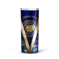 Personalized US Navy Custom Tall Glitter Tumbler