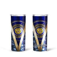 Personalized US Navy Custom Tall Glitter Tumbler