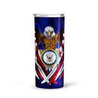 Personalized US Navy Tall Glitter Tumbler