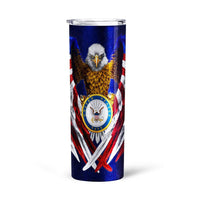 Personalized US Navy Tall Glitter Tumbler