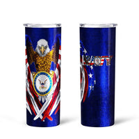 Personalized US Navy Tall Glitter Tumbler