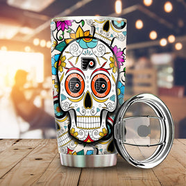 Philadelphia Flyers Tumbler Cup Custom Sugar Skull Car Accessories