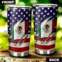 Proud US Mexican Tumbler Cup Custom Flag Car Accessories