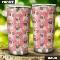 Pug in Pink Tumbler Stainless Steel Vacuum Insulated 20oz