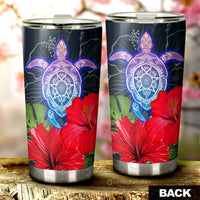 Red Hibiscus Flowers Tumbler Cup Custom Turtle Animal Car Accessories