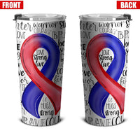 Red and Blue Ribbon CHD Awareness Tumbler Cup Custom Stainless Steel