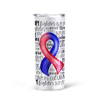 Red and Blue Ribbon CHD Awareness Tumbler Cup Custom Tall Glitter
