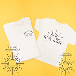 You are My Sunshine / My Only Sunshine with Full Sun on Back - Set of 2 Shirts