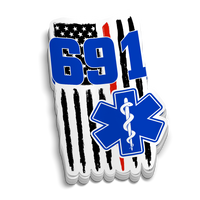 Custom Medic Red Line Flag Station Number Sticker