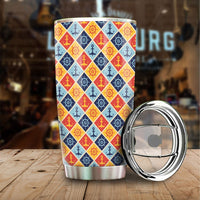 Sailor Anchor Tumbler Cup Custom Pattern Car Accessories