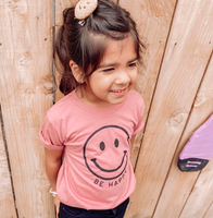 Be Happy - Smiley Face (Black or White Smile) - Child Tee