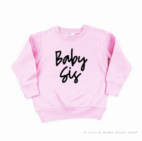 Baby Sis (Cursive) - Child Sweater
