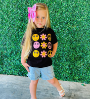 3x3 - Retro Happy Flowers - Child Tee