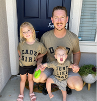 Dad - Arched Varsity / Just Like Dad - Set of 2 Tees