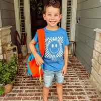 Hello (Choose Your Grade) - Checker Smiley - Child Tee