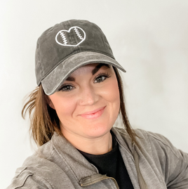 Outline Heart Baseball - Adult Baseball Cap