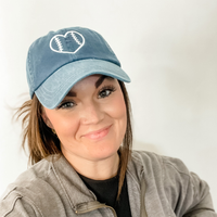 Outline Heart Baseball - Adult Baseball Cap