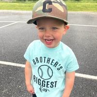 Varsity initial - Child Flat Brimmed Hat w/ Mesh Back
