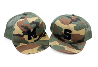 Varsity initial - Child Flat Brimmed Hat w/ Mesh Back