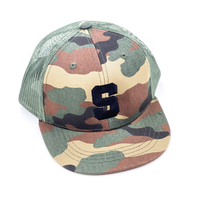 Varsity initial - Child Flat Brimmed Hat w/ Mesh Back