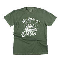 We Ride at Dawn - (Choose Your Mower) - Comfort Colors Tee