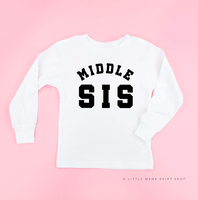 Varsity 'Sis' Sibling Tees - (Choose Your Role) - Child Long Sleeve Tee