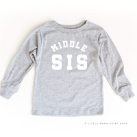 Varsity 'Sis' Sibling Tees - (Choose Your Role) - Child Long Sleeve Tee