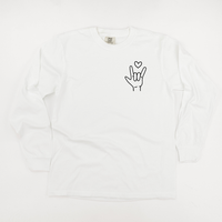 Sign Language - I Love You - Long Sleeve Comfort Colors Tee