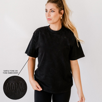 Essential Heavyweight MAMA Tee - Tone on Tone Embroidered