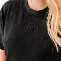 Essential Heavyweight MAMA Tee - Tone on Tone Embroidered