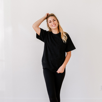 Essential Heavyweight MAMA Tee - Tone on Tone Embroidered
