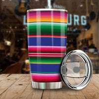 Serape Baja Mexican Pattern Tumbler Stainless Steel